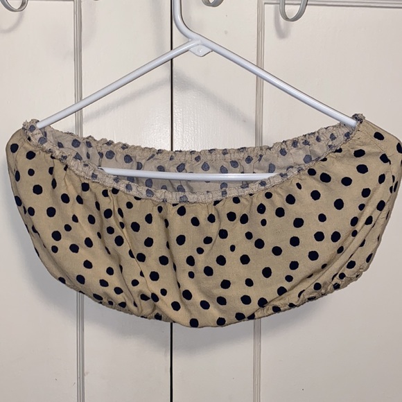 Cream Black Polkadot Medium Tube Top - Picture 2 of 4